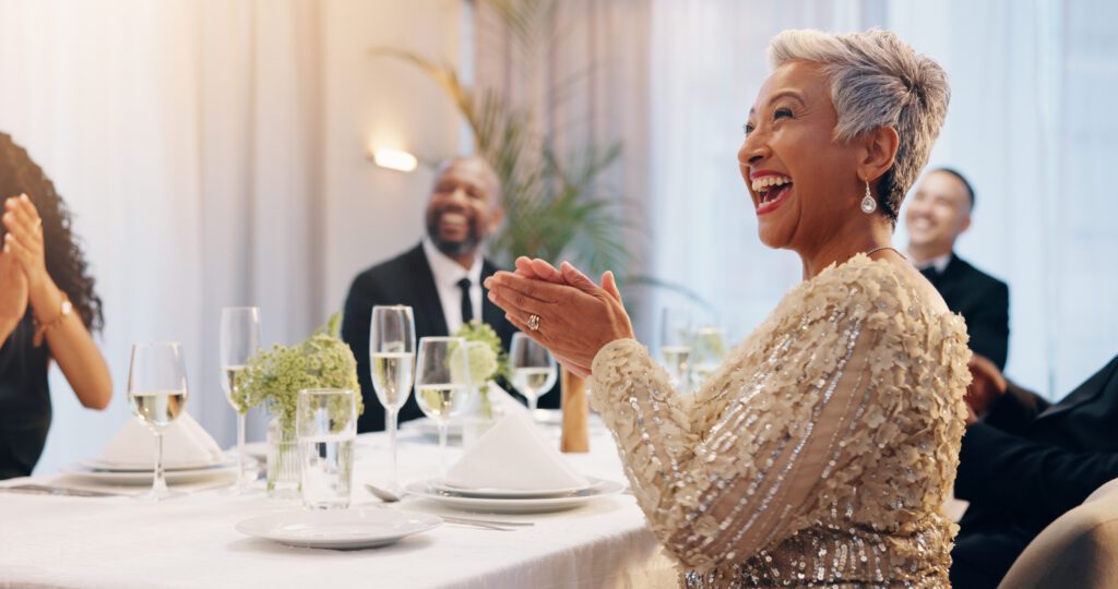 Fundraising gala event attendee